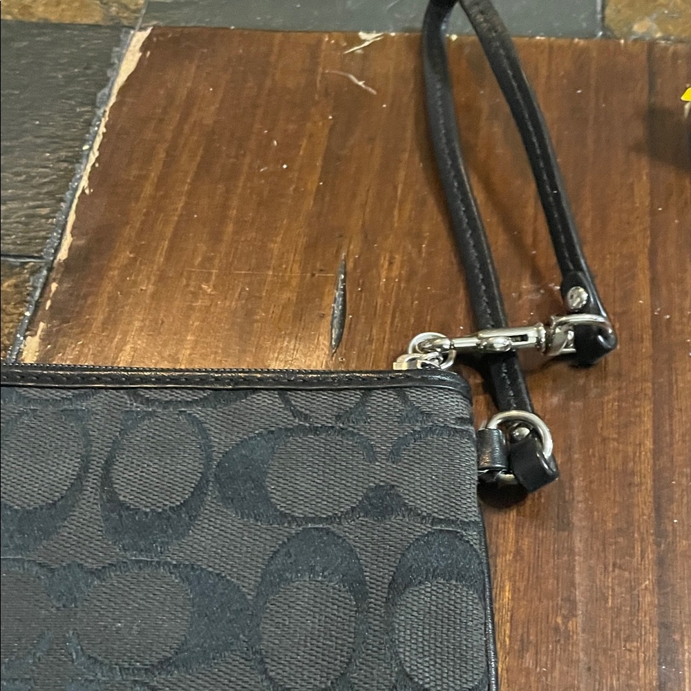 Coach Black Signature Wristlet - Picture 3 of 10